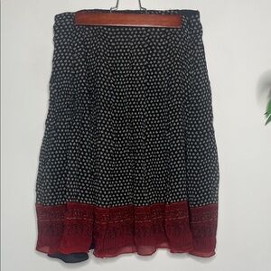 Anne Klein Elegant Black and Red Polka Patterned Skirt